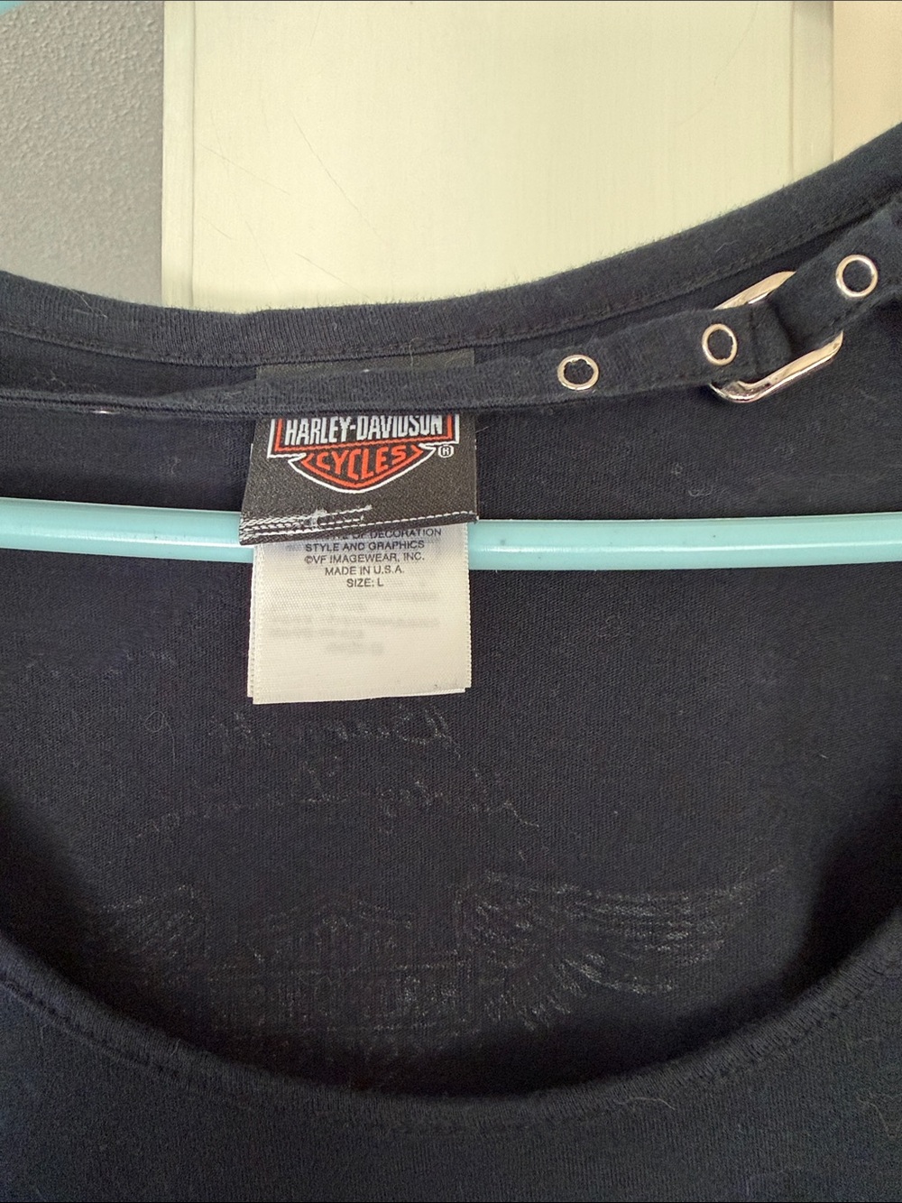 Harley-Davidson Black Long Sleeve Tee with Silver Graphic - Picture 2 of 6